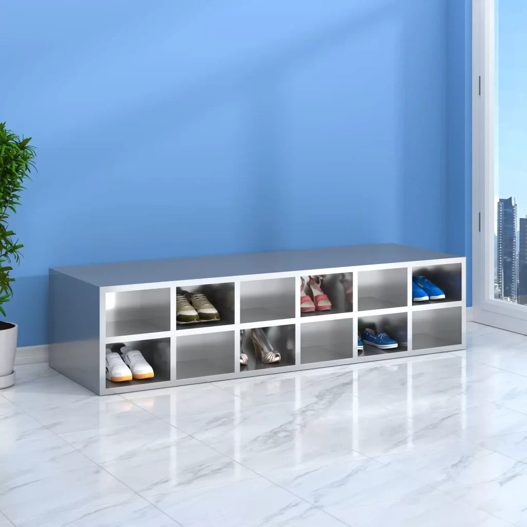 12-grid stainless steel shoe cabinet