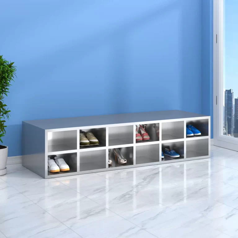 12-grid stainless steel shoe cabinet