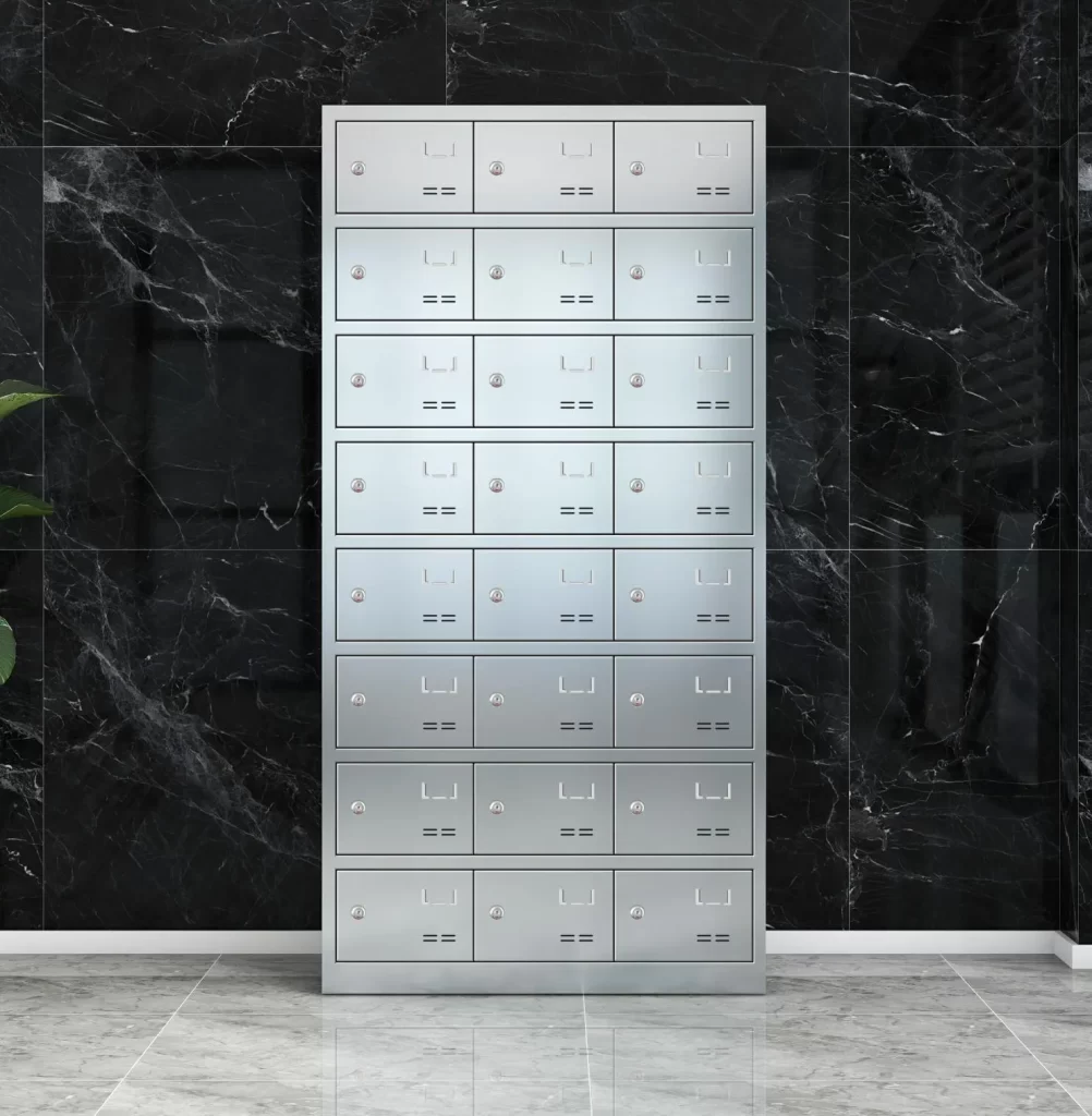 24-door stainless steel plate cabinet