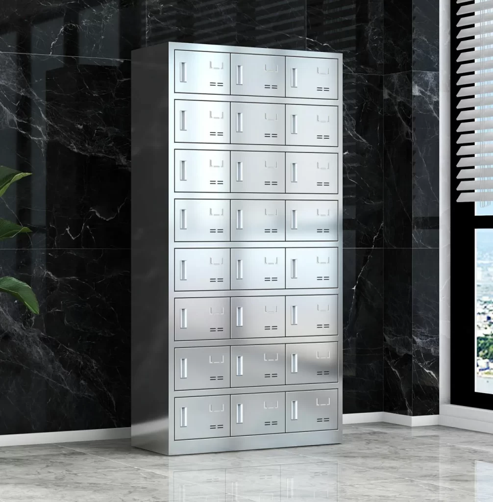 24-door stainless steel plate cabinet