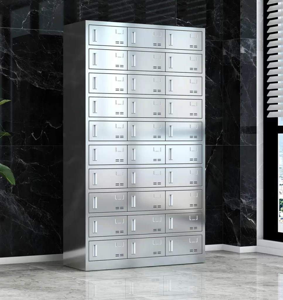 30-door stainless steel plate cabinet