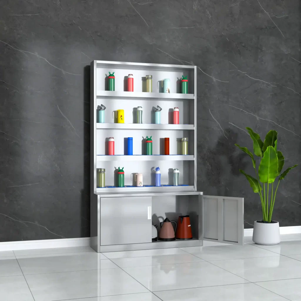 4-layer 2-door stainless steel cup holder