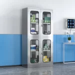 upper and lower glass stainless steel medicine cabinet