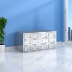 12-door stainless steel shoe cabinet with magnetic doors