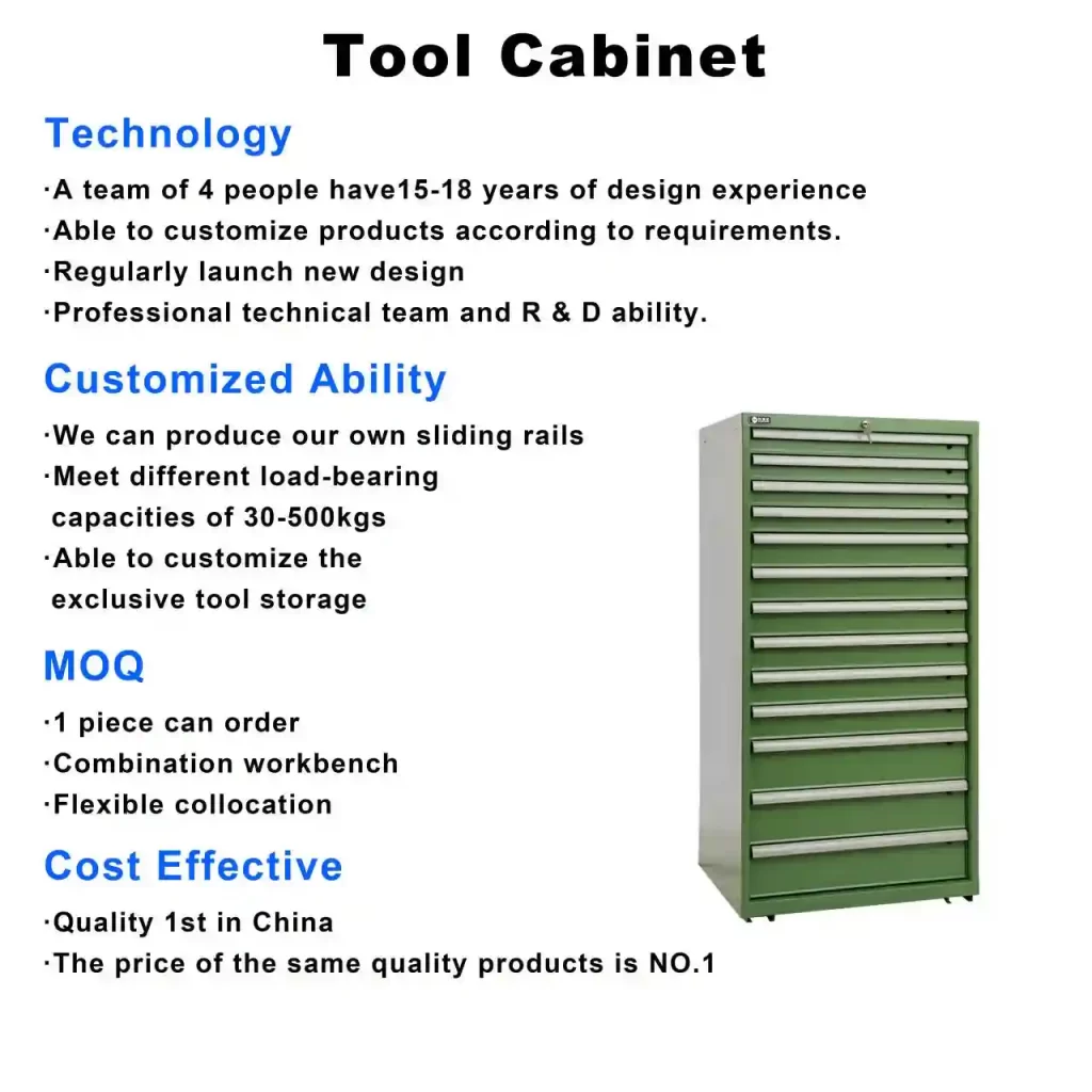 13-drawers tool cabinet advantage