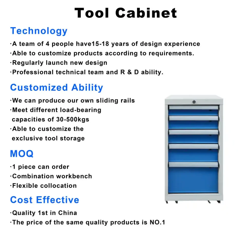 5 drawers tool cabinet advantage