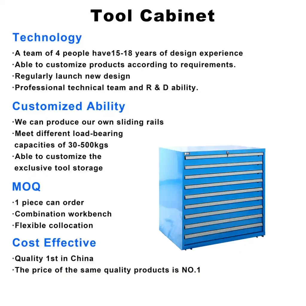 9 drawers tool cabinet advantage
