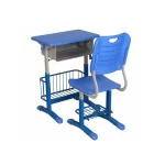 back display of adjustable desks in the classroom