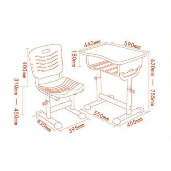 details of adjustable tables for classrooms